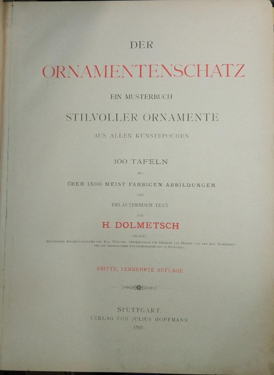 ornamentenshatz hoffmann julius - Condizioni accettabili