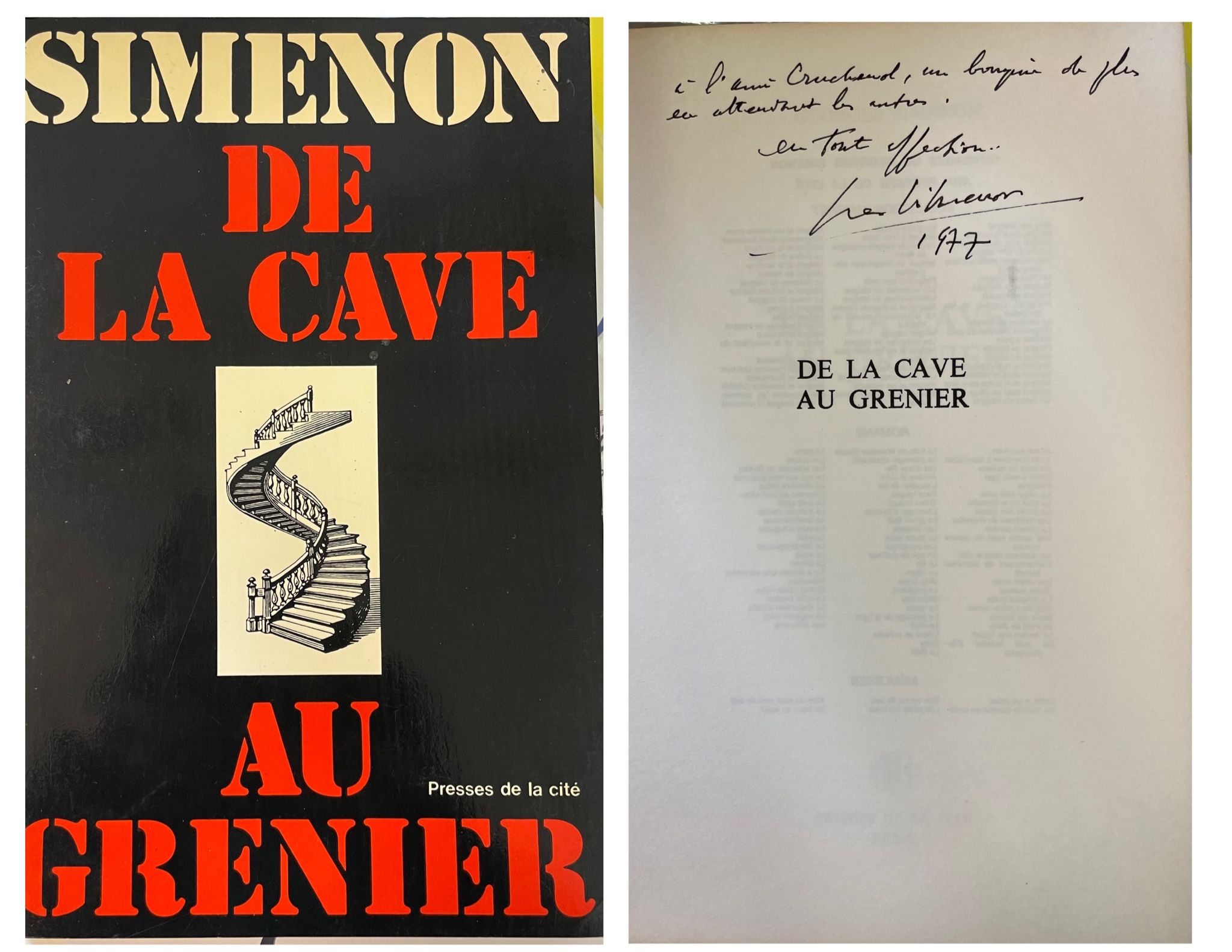 de la cave au grenier simenon AUTOGRAFATO simenon B00S8Q3P96