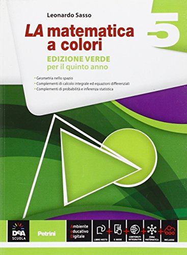 matematica a colori verde 5 +eb matematica it e ip sasso 8849420242